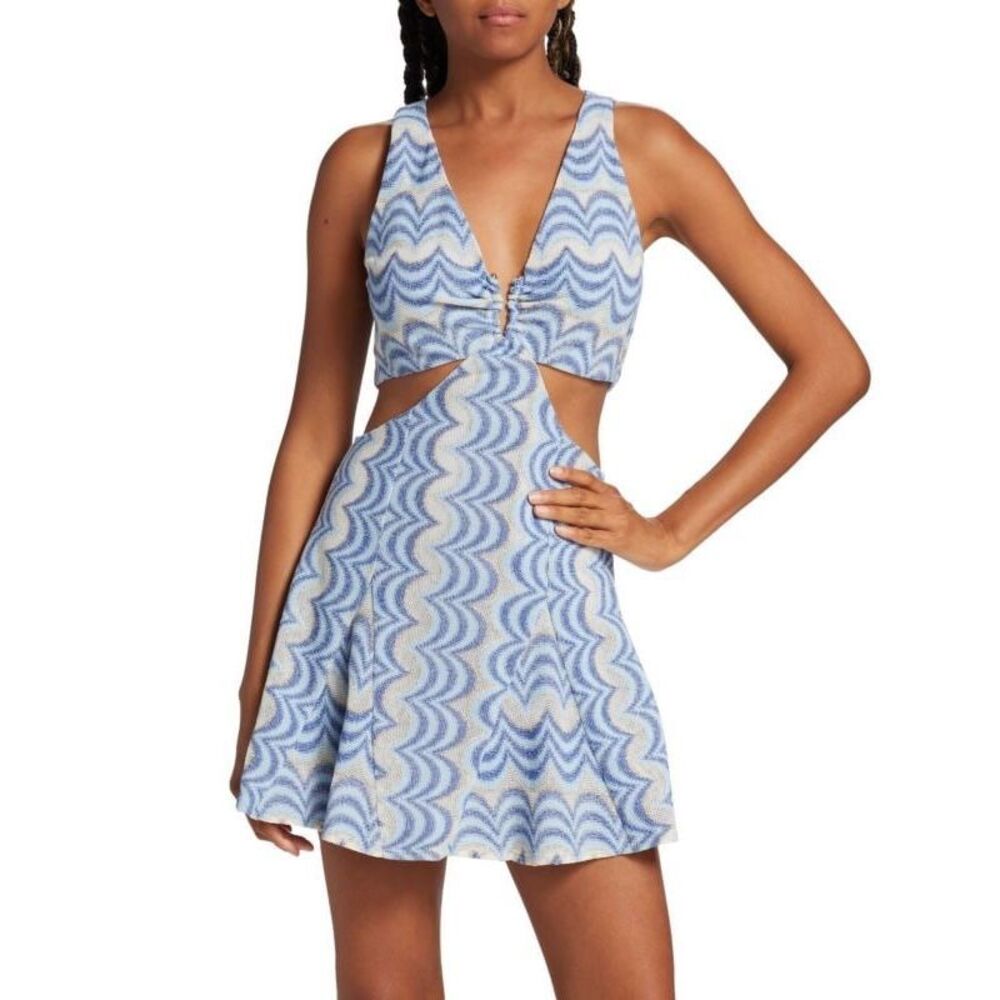 Ramy Brook Hana Jacquard Cut-Out Minidress Size 6 $395